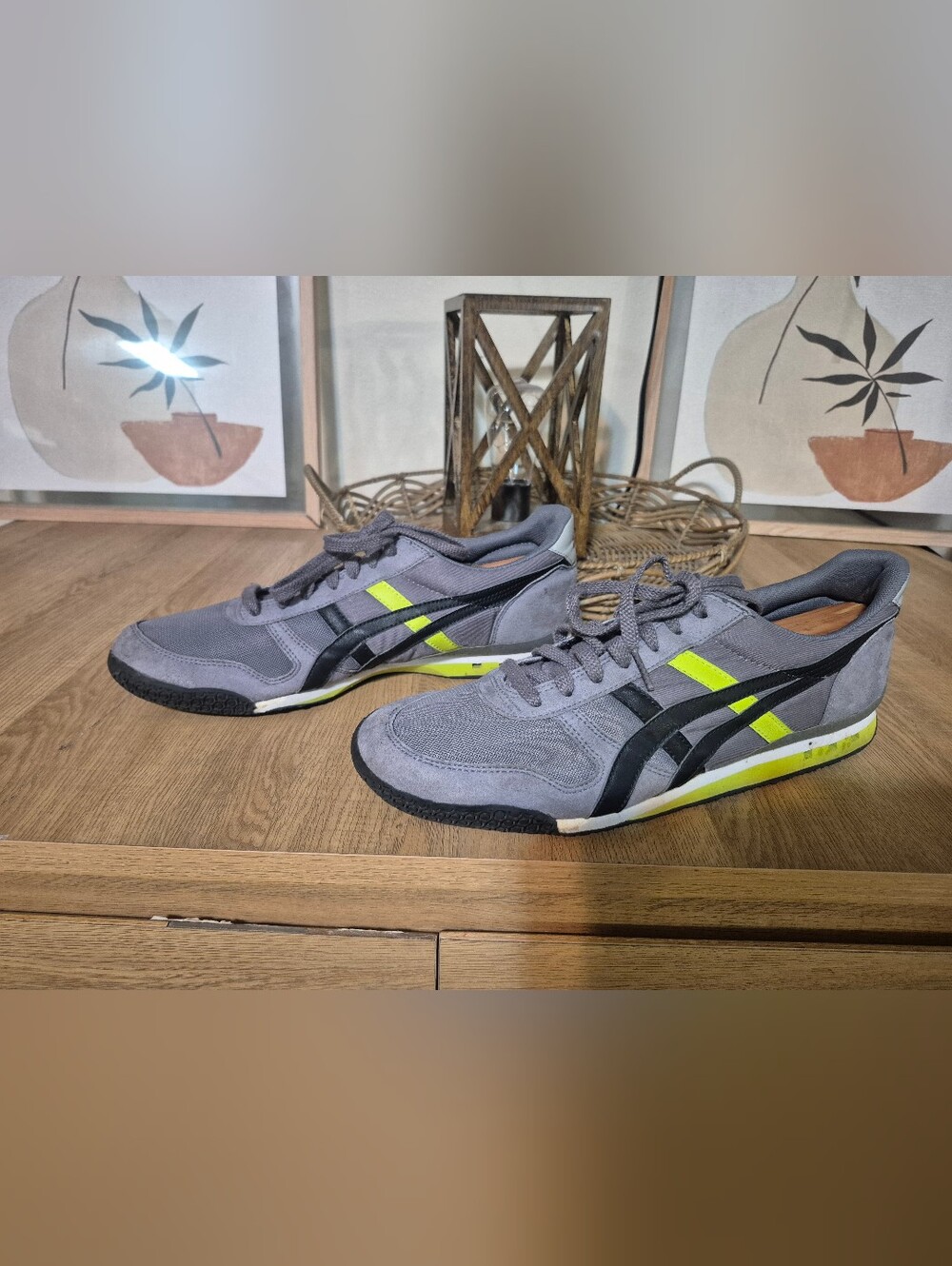 Onitsuka Tiger Gray & Neon Yellow Men's Sneakers